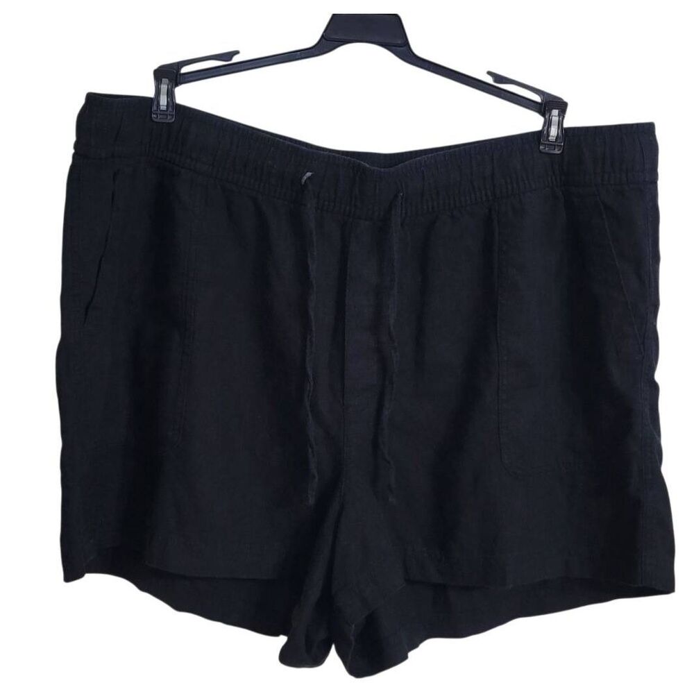 Gap Linen Blend Black Pull On 3" Inseam Shorts Sz XXL Summer Casual